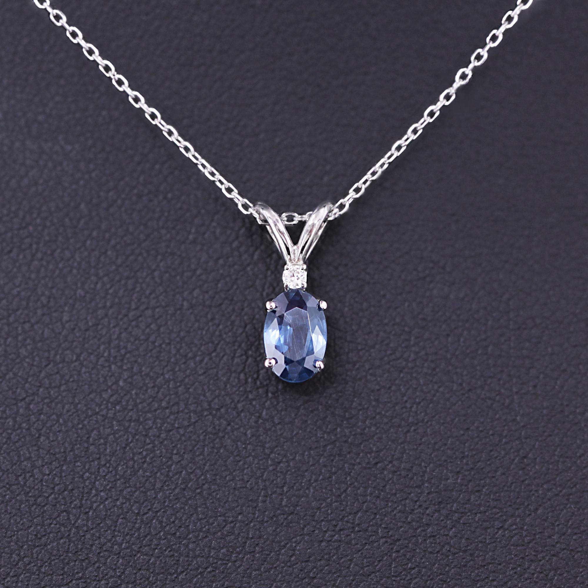 Shop 18K White Gold, Diamonds & Blue Sapphires Necklace Set Online